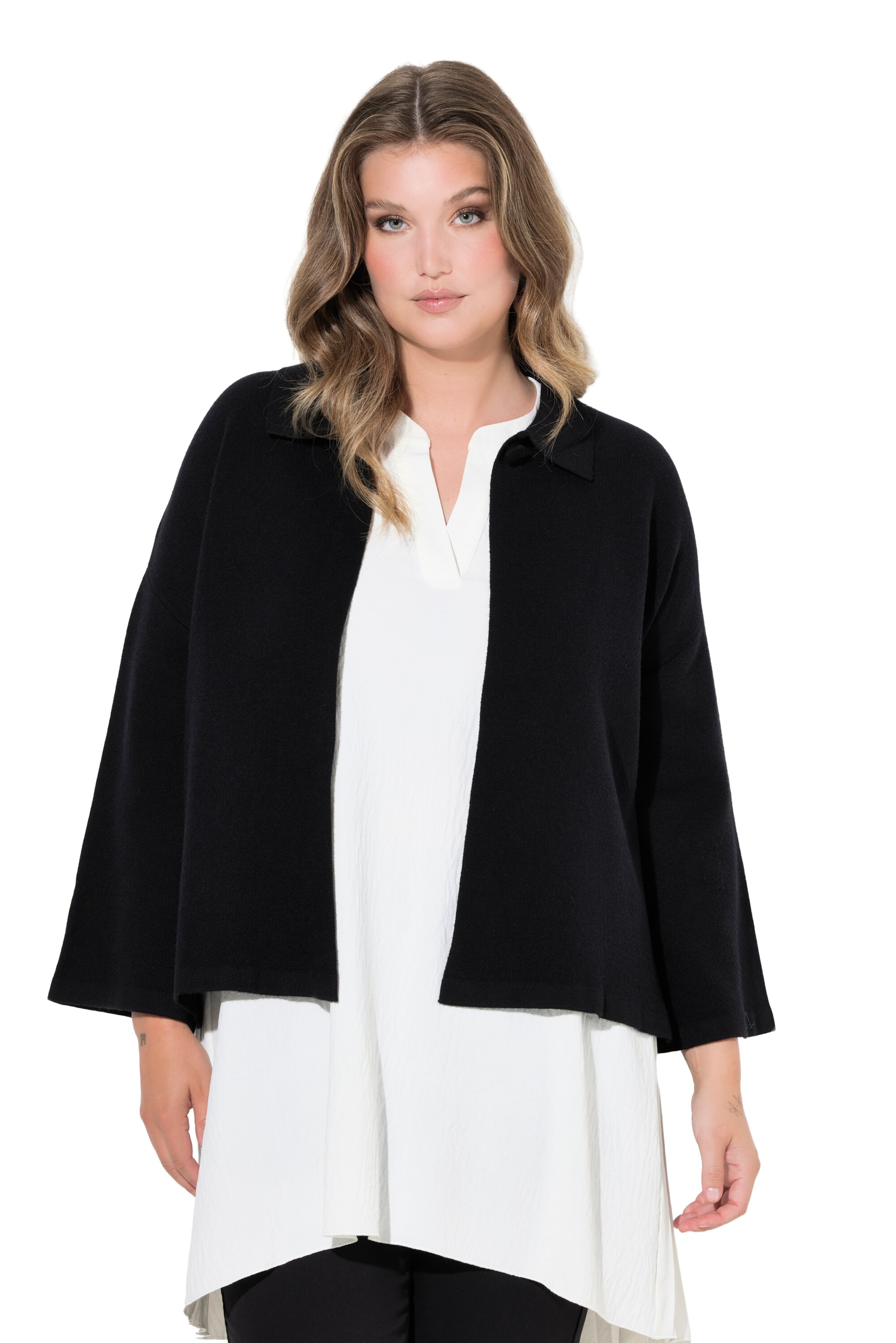 MIAMODA Strickjacke in Schwarz: Vorderseite