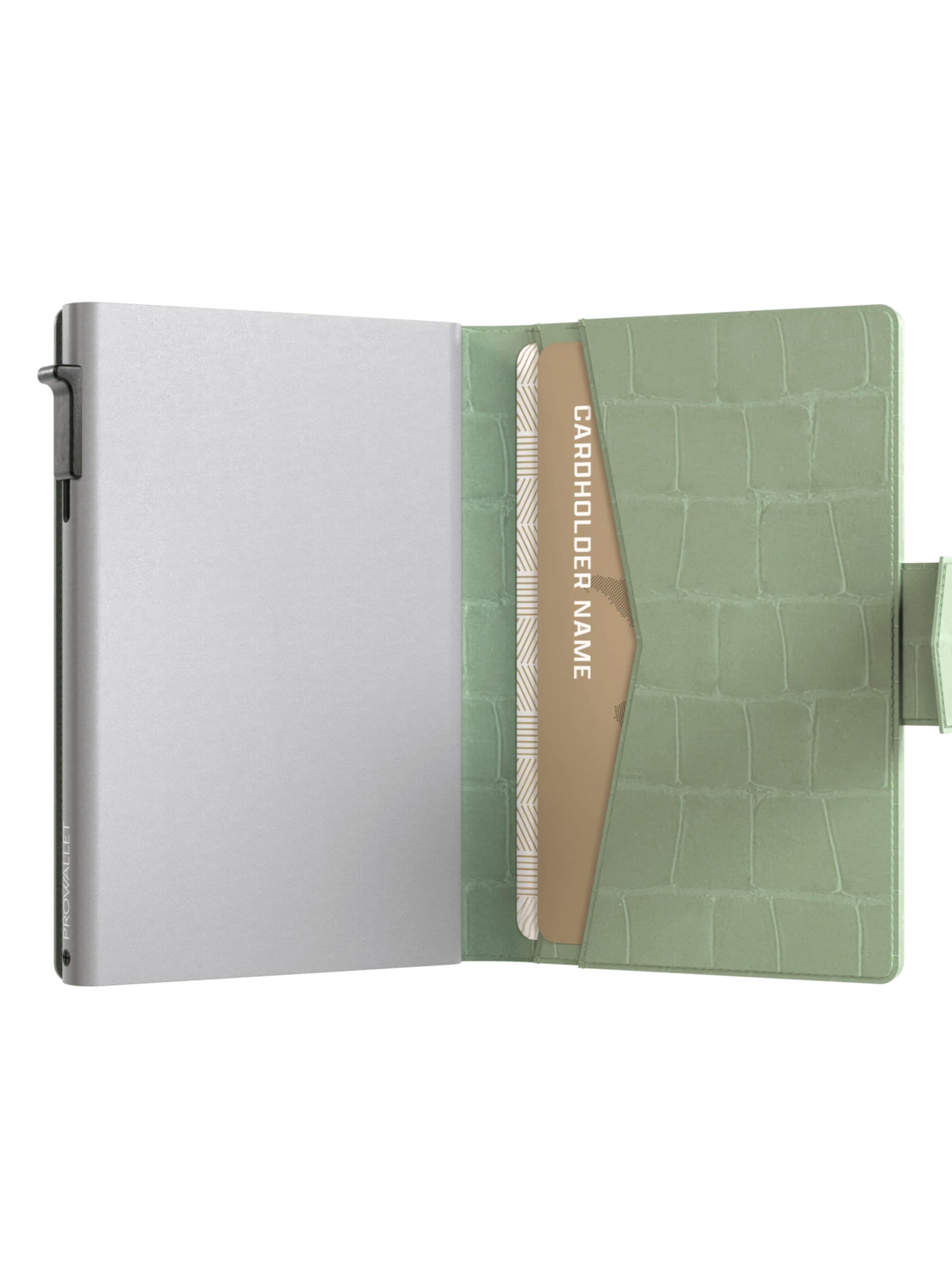 Prowallet Wallet 'Pasjeshouder Plus Croco' in Green