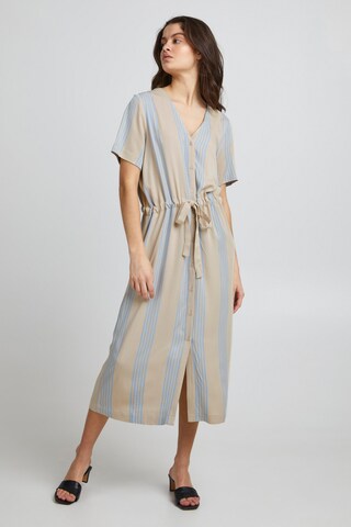 ICHI Shirt Dress in Beige