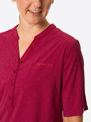 VAUDE Athletic Button Up Shirt 'Turifo II' in Red