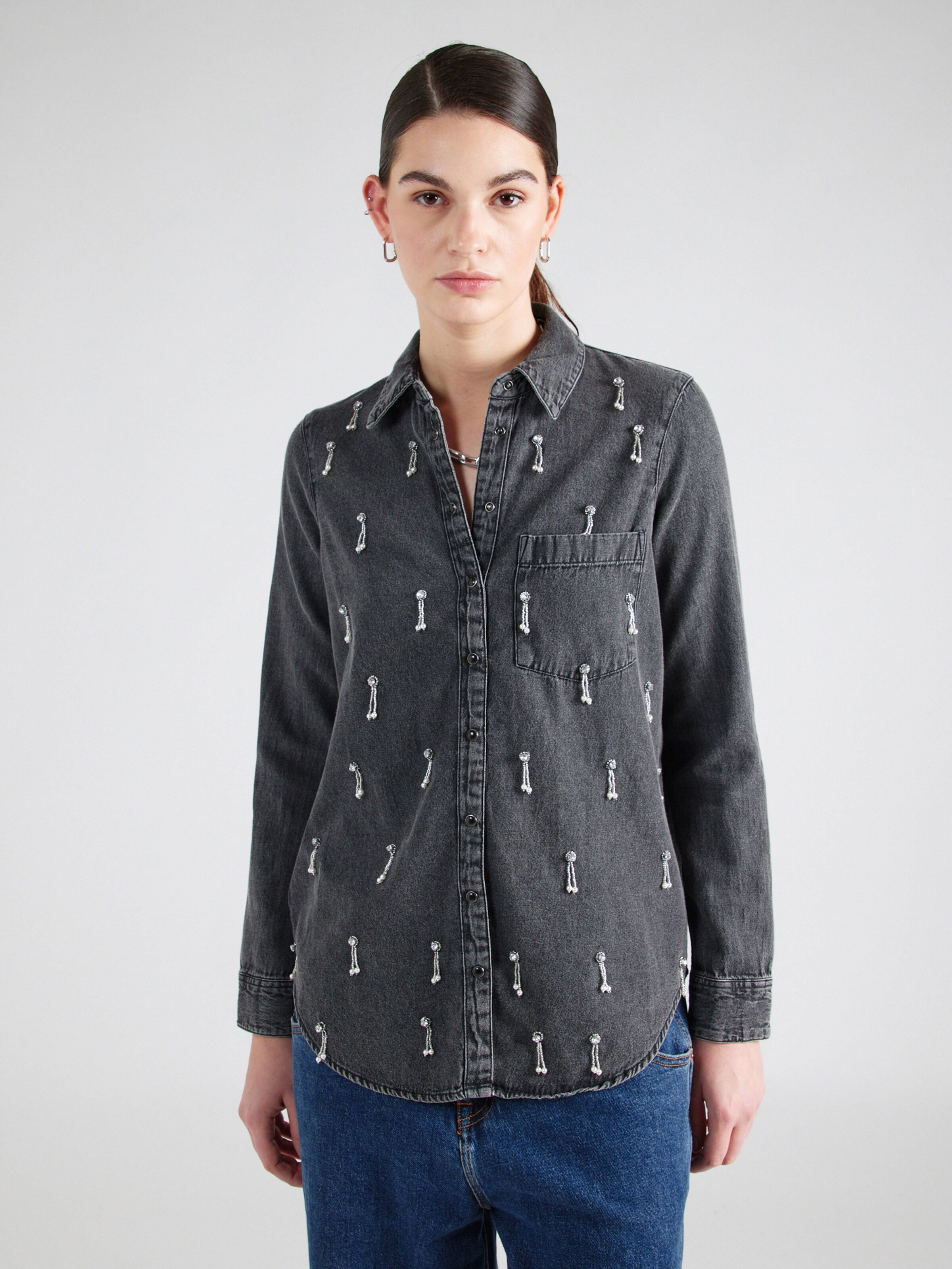 River Island Blouse in Grey ABOUT YOU