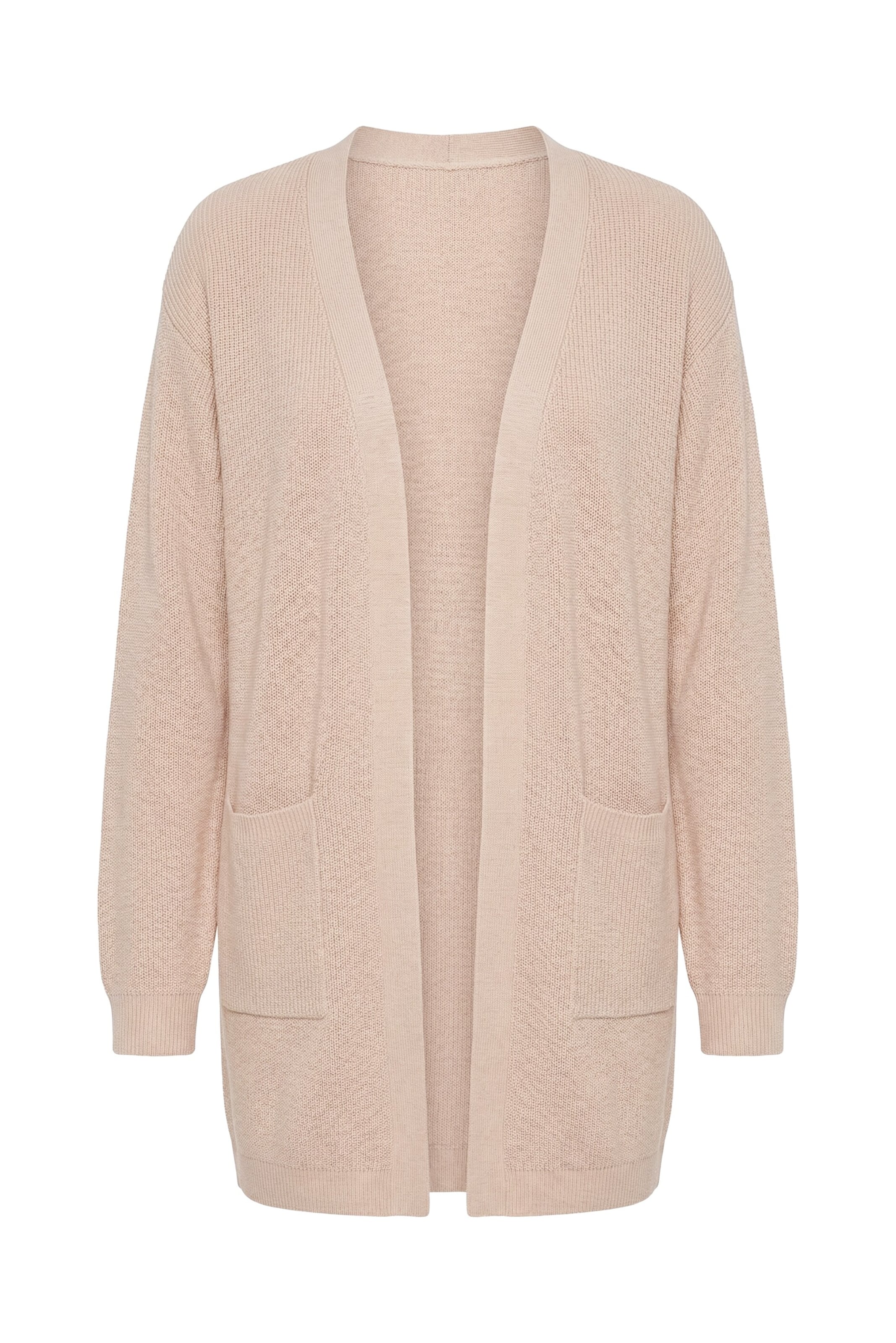 Ulla Popken Gebreid vest in Beige: voorkant