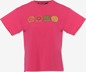 FRESHLIONS Shirt ' Orangen ' in Pink: front