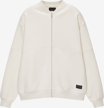 Pull&Bear Sweatjacke in Weiß: predná strana