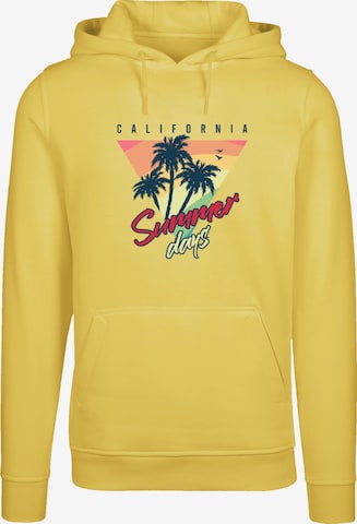 Sweat-shirt 'California Palmen Retro' F4NT4STIC en jaune : devant
