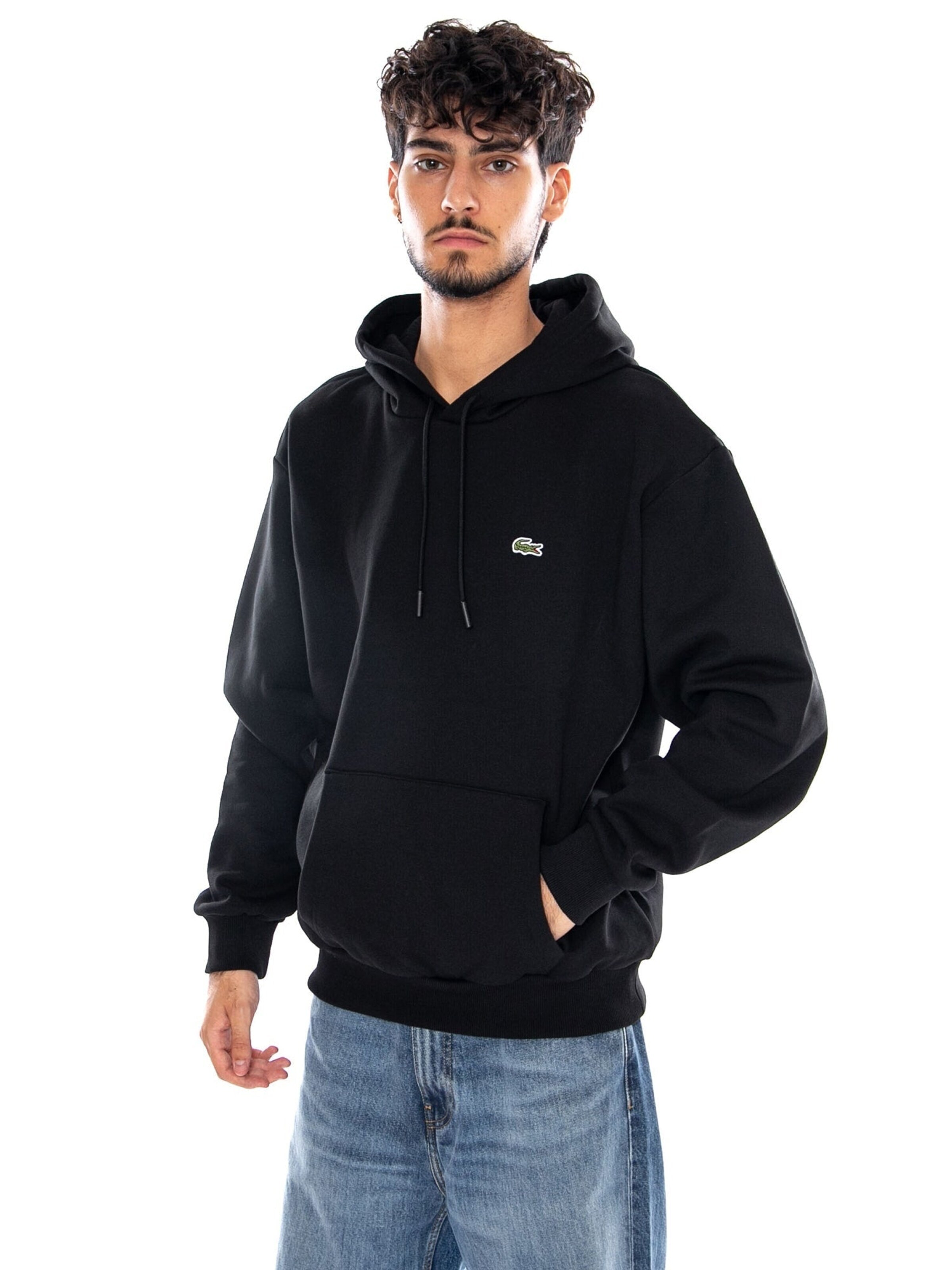 Felpa 'SWEATSHIRT BLACK' di LACOSTE in nero