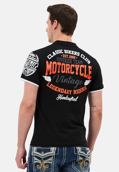 CIPO & BAXX Poloshirt in hellorange / schwarz / weiß, Produktansicht