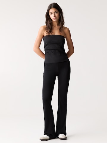 Pull&Bear Flared Leggings in Schwarz