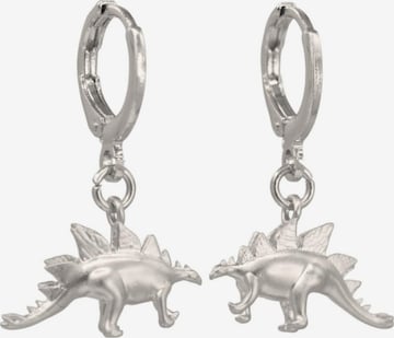 Fräulein Wunder Ohrringe 'Dinos Stegosaurus' in Silber: Vorderseite