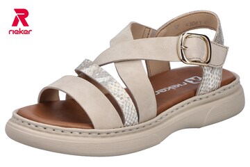 Rieker Strap Sandals in Beige: front