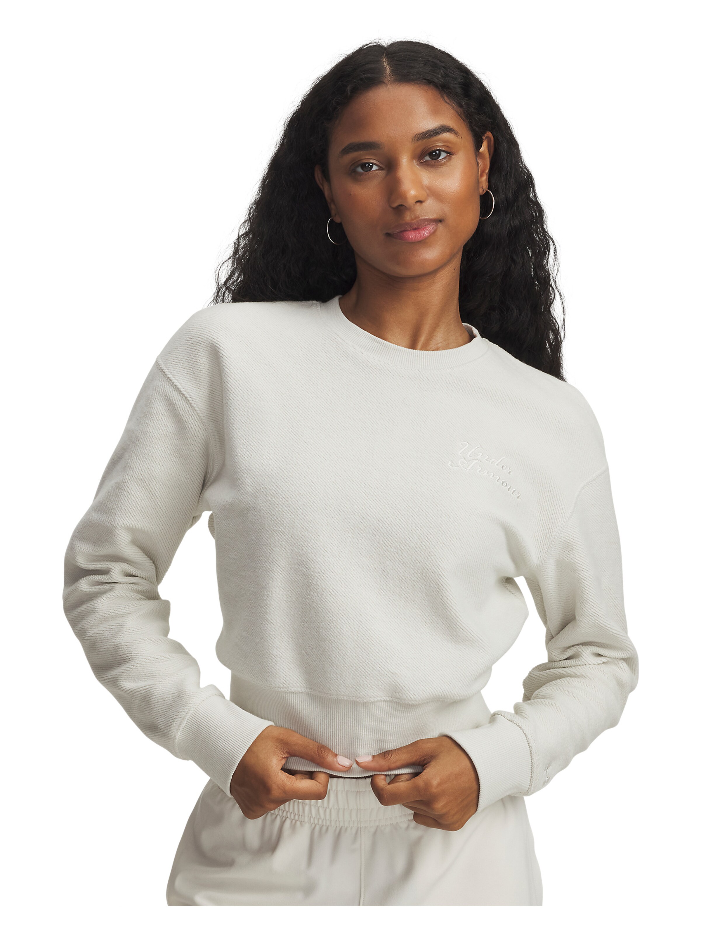 UNDER ARMOUR Sportief sweatshirt in Wit: voorkant