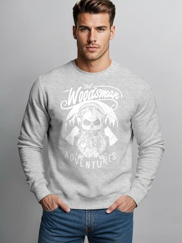 Neverless Sweatshirt 'Lumberjack Woodsman' in Grey