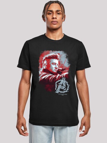 T-Shirt 'Marvel Avengers Endgame Hawkeye Brushed' F4NT4STIC en noir : devant