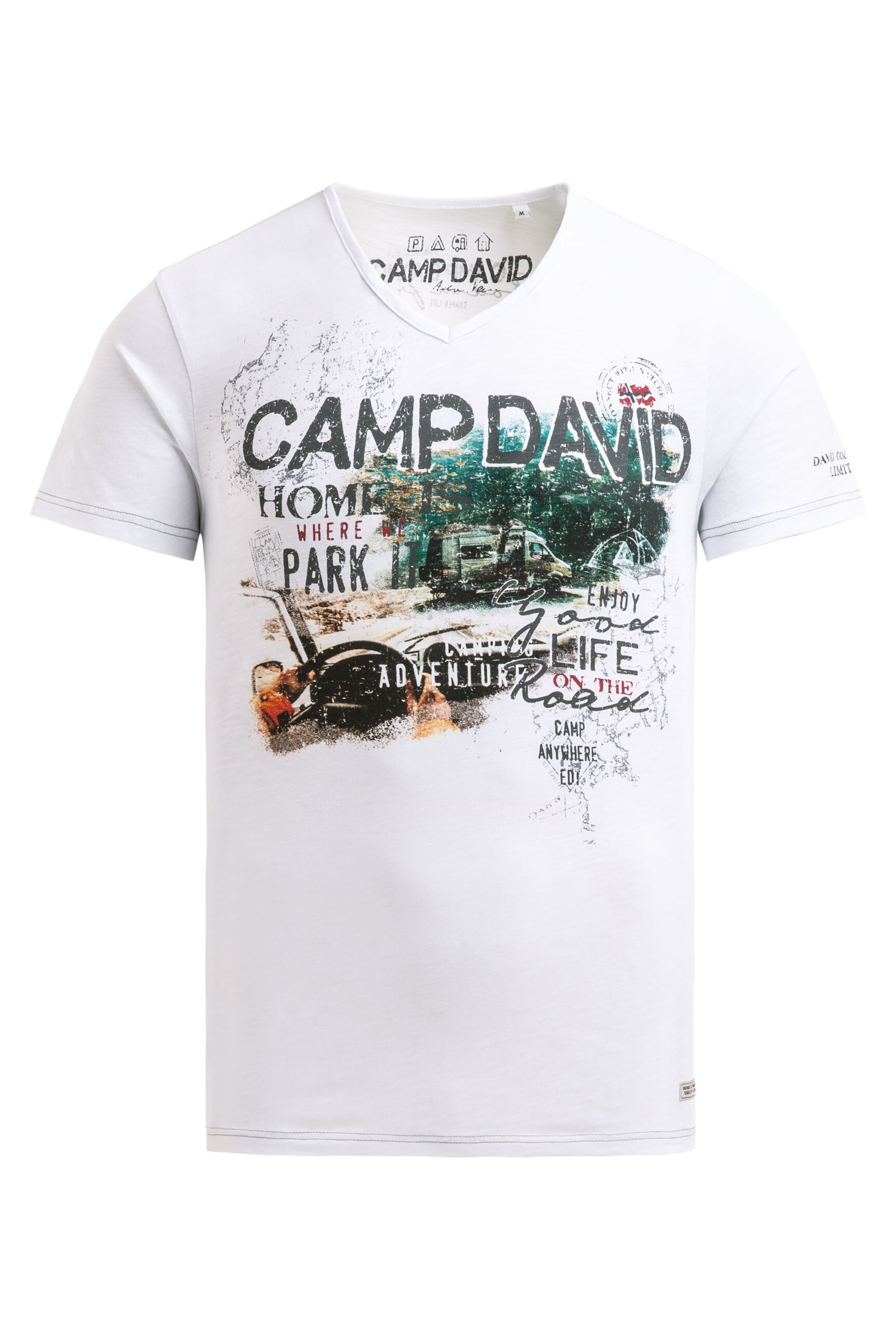 CAMP DAVID Shirt in White: front