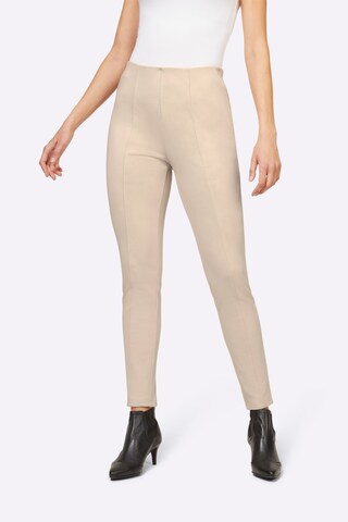 heine Slim fit Trousers in Beige: front