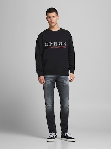 Coupe slim Jean 'Glenn' JACK & JONES en noir