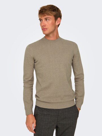 Only & Sons Sweater 'ONSLoui' in Beige