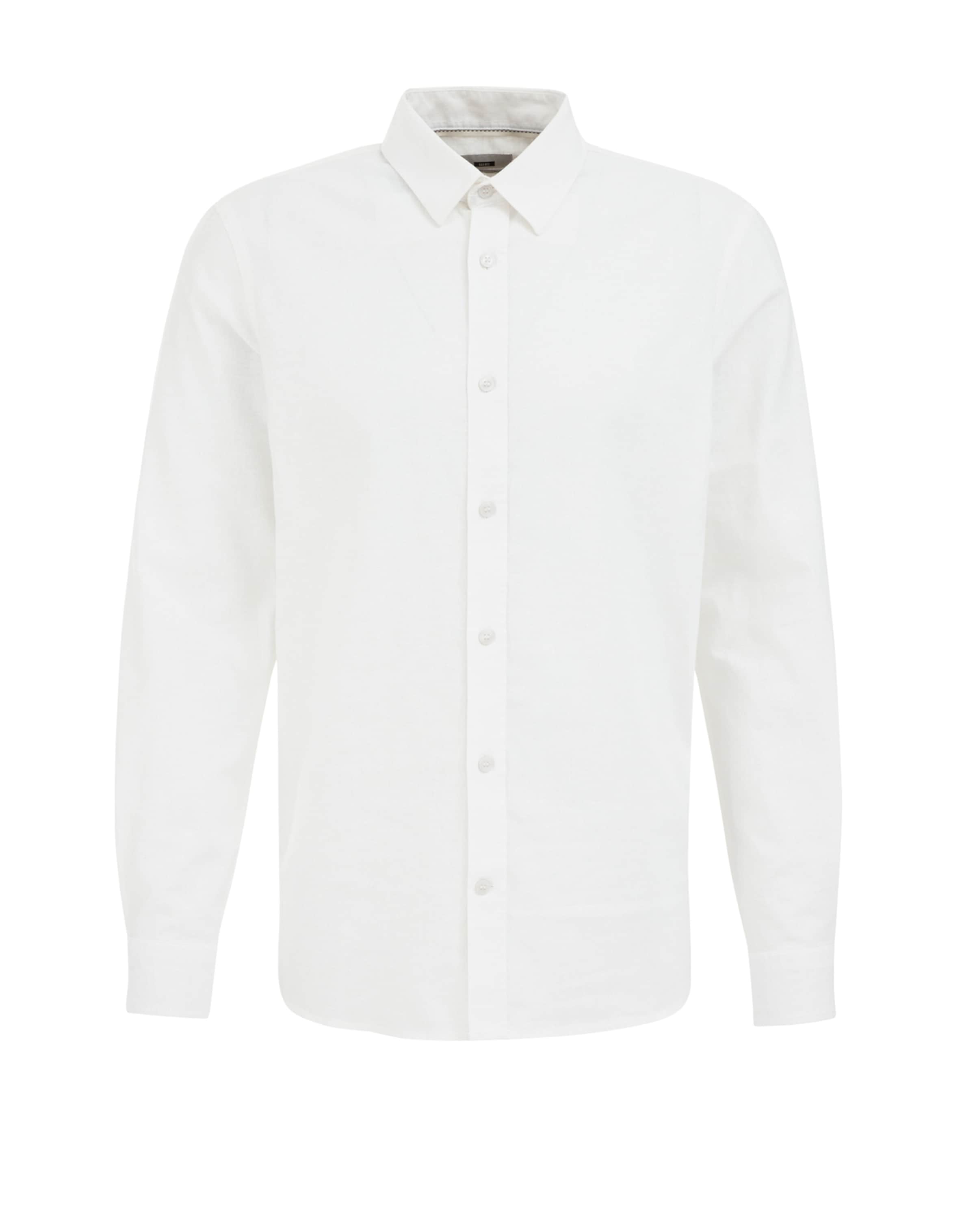 Coupe slim Chemise WE Fashion en blanc : devant