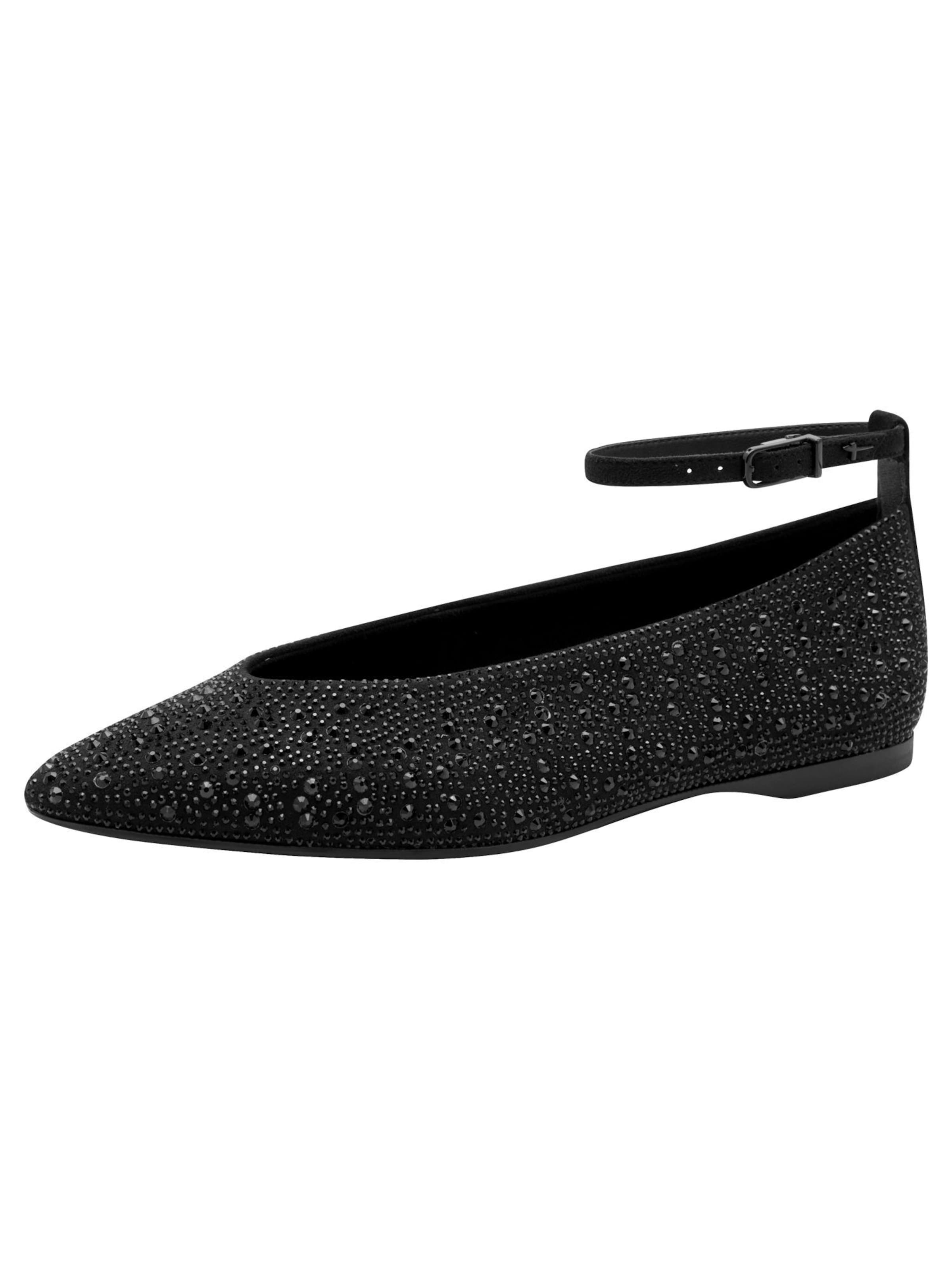 Tamaris Strap ballerina in Black: front