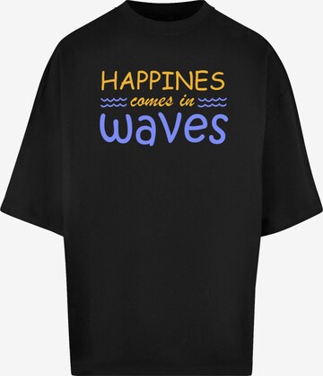 T-Shirt 'Summer - Happines Comes In Waves' Merchcode en noir : devant