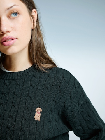 Pull-over Bershka en vert