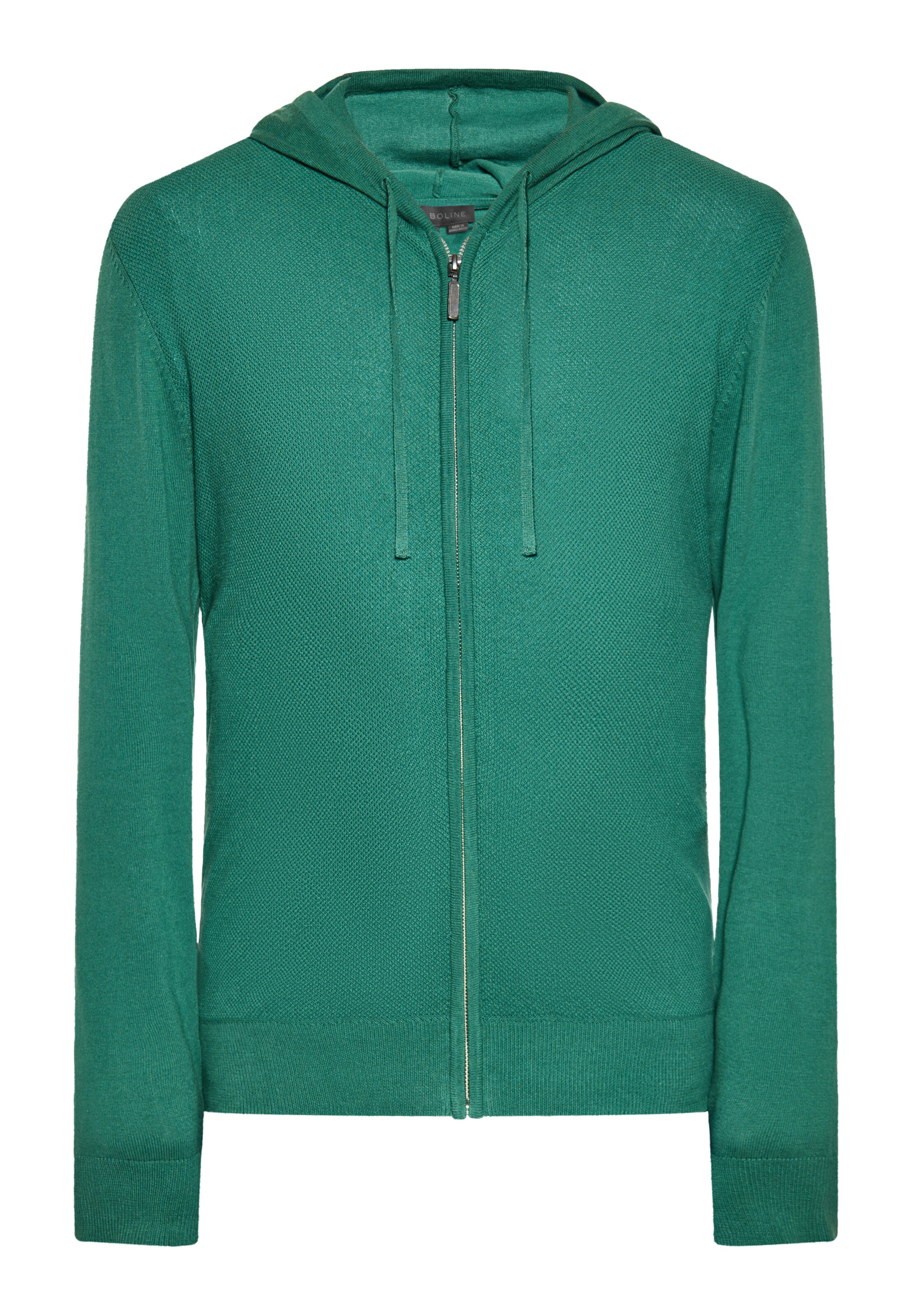 Geacă tricotată de la boline pe verde: față