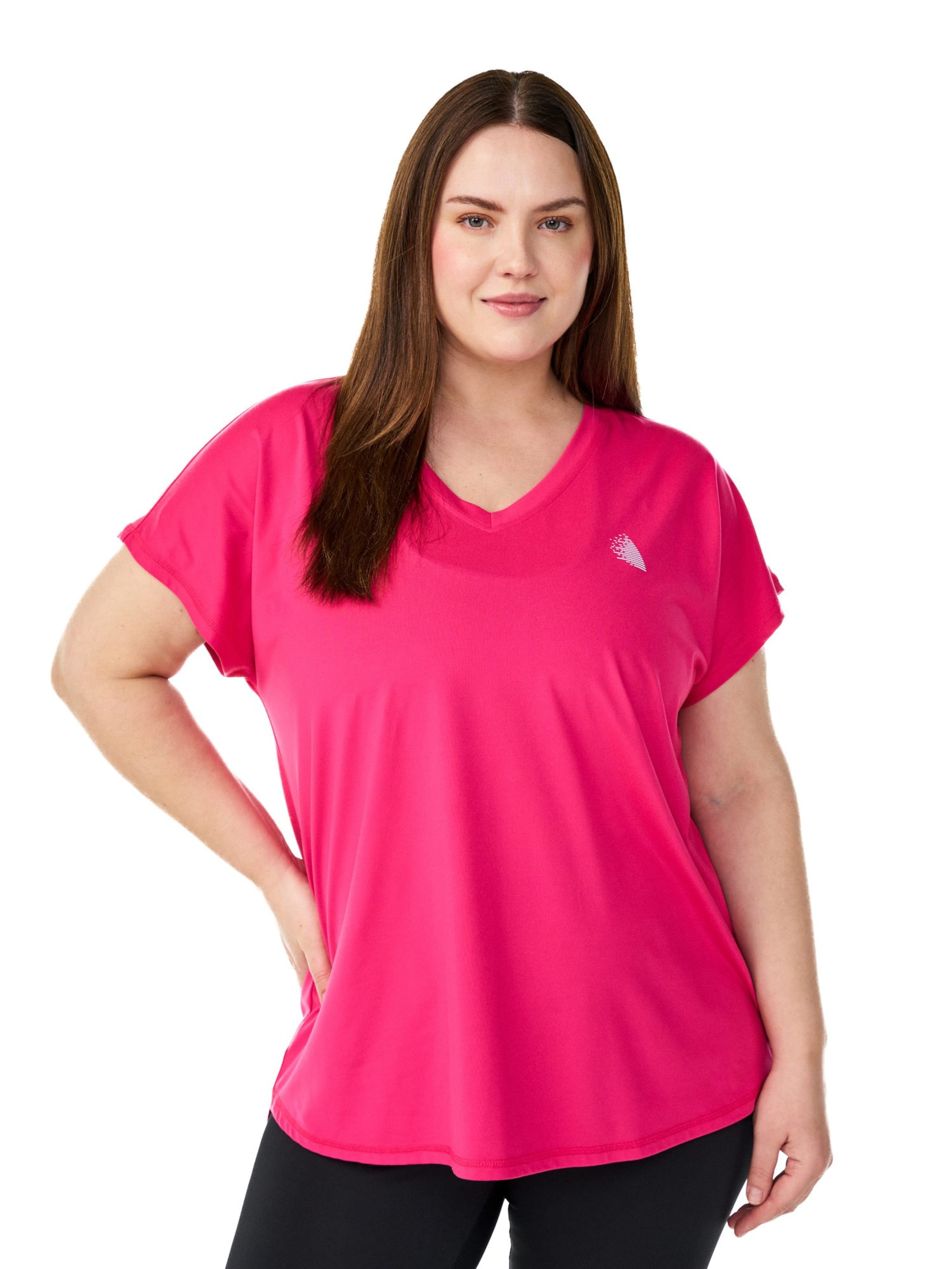 Active by Zizzi Футболка 'Basic' в Ярко-розовый