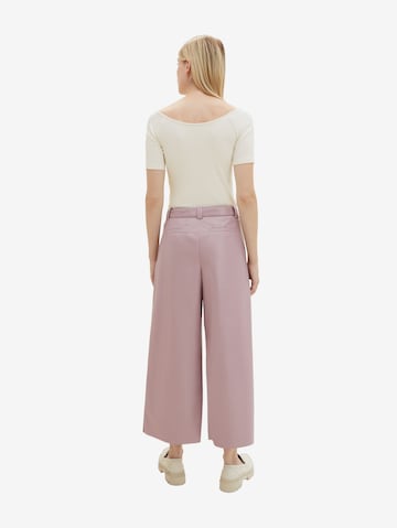 TOM TAILOR Loose fit Pleat-Front Pants in Purple