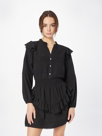 Robe-chemise 'Malene' Neo Noir en noir : devant