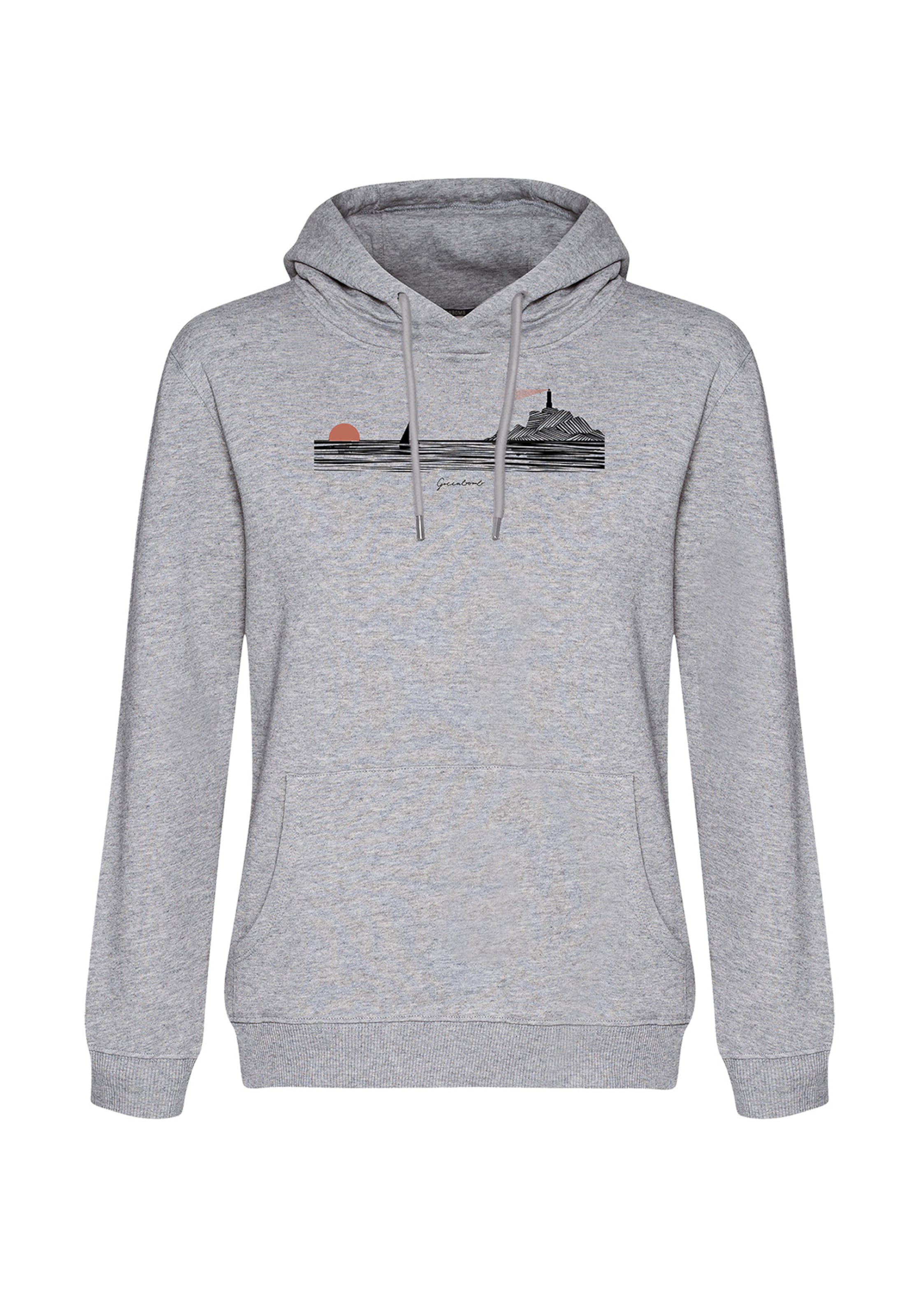 GREENBOMB Sweatshirt 'Nature Lighthouse' in Grau: Vorderseite