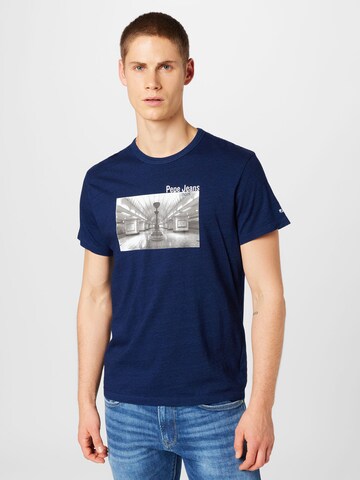 zils Pepe Jeans T-Krekls: no priekšpuses