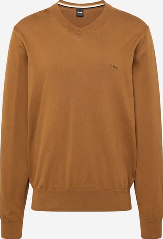 BOSS Sweater 'Pacello' in Brown: front