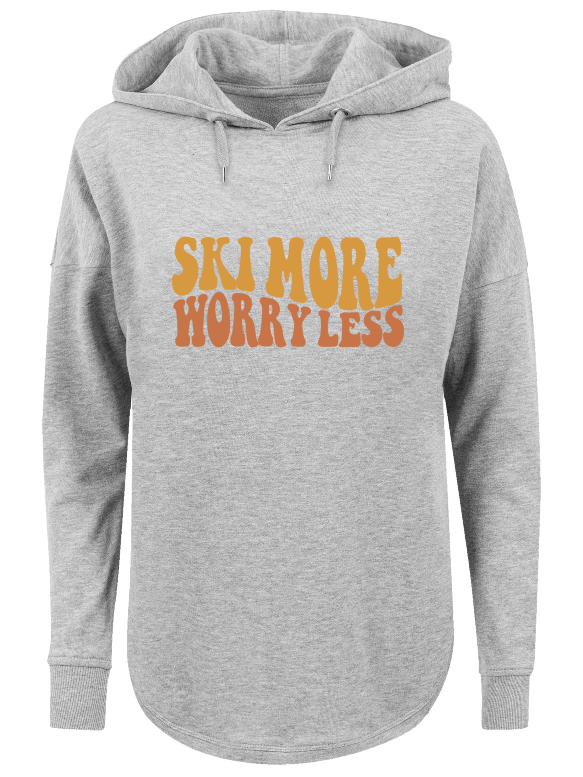 F4NT4STIC Sweatshirt 'Ski More Worry Less' in Grau: Vorderseite
