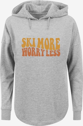 F4NT4STIC Sweatshirt 'Ski More Worry Less' in Grau: Vorderseite
