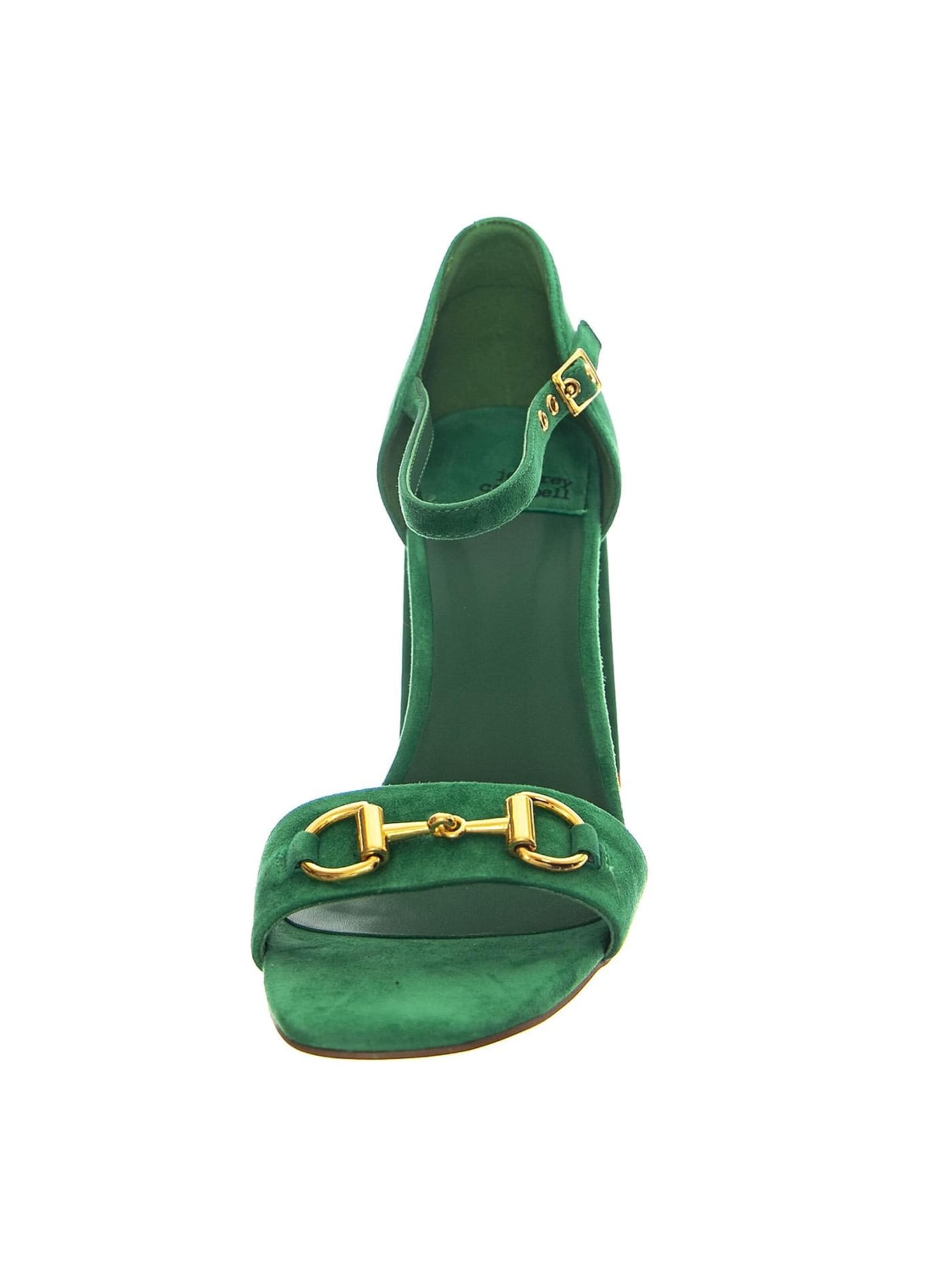 Jeffrey Campbell Sandały 'Pop-Star-B Mint Gold Suede' w kolorze zielony