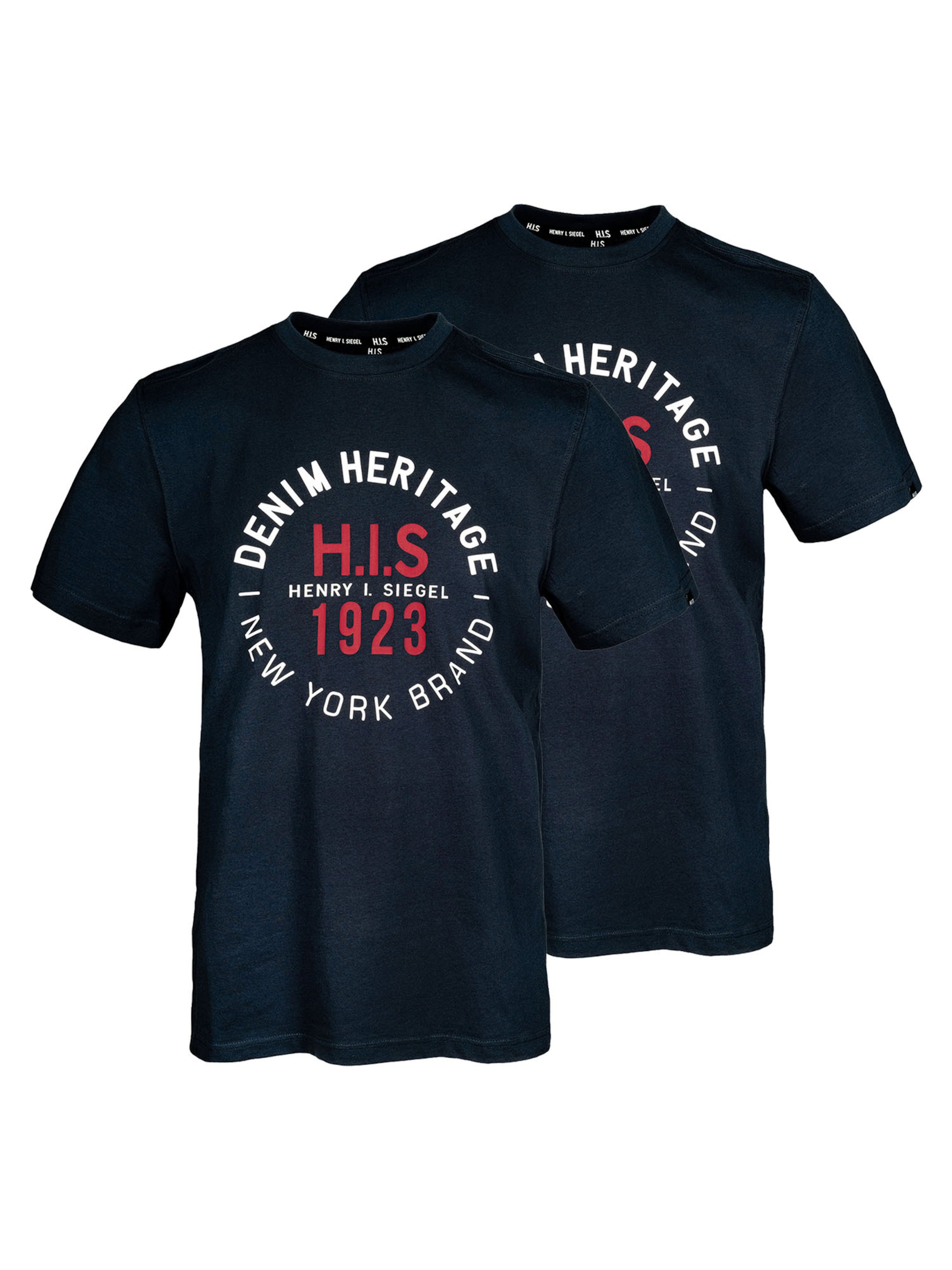 T-Shirt ' Denim Heritage Big Logo ' H.I.S en bleu : devant