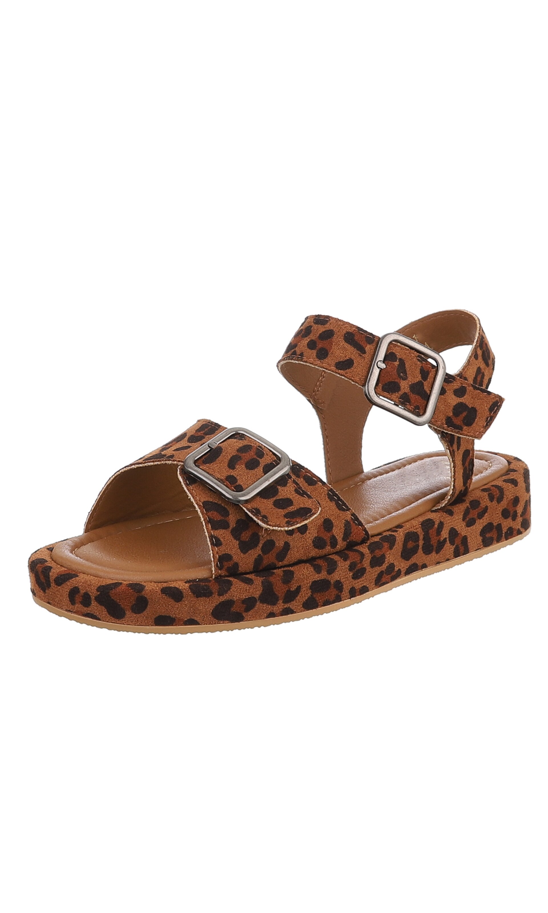 Ital-Design Strap Sandals in Brown: front