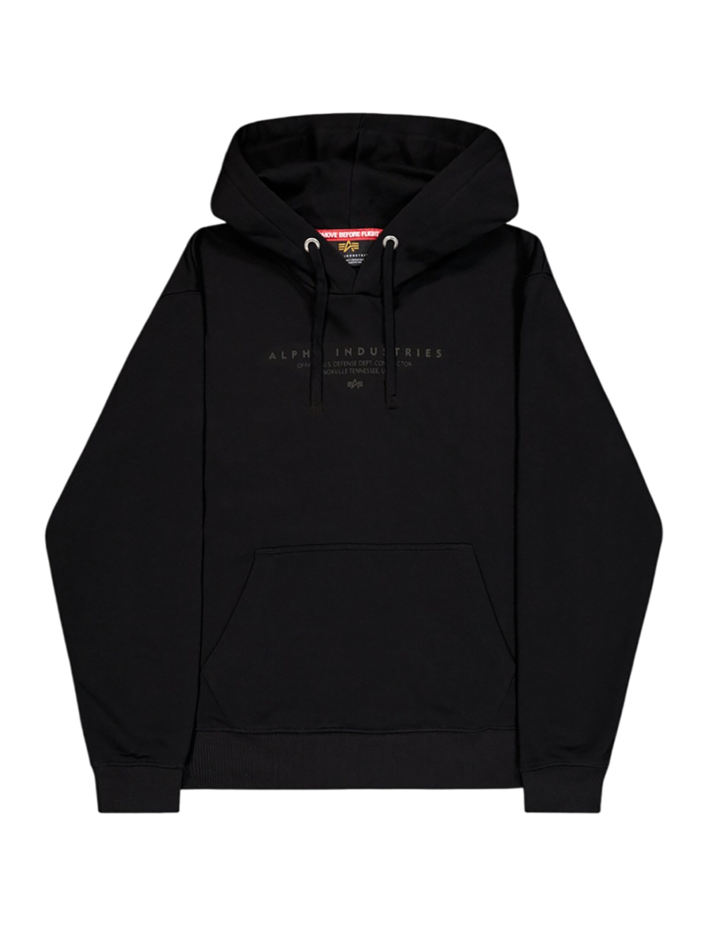 ALPHA INDUSTRIES Sweatshirt 'DTM Alpha'‌ in Schwarz: Vorderseite