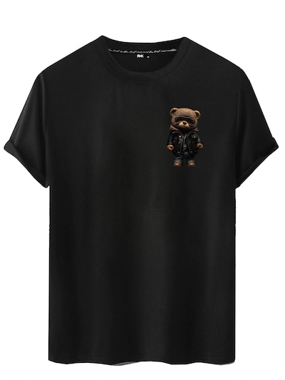 RMK Shirt '“Teddybär Sonnenbrille Lederjacke”' in Black denim, Item view