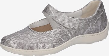 WALDLÄUFER Ballet Flats with Strap in Silver: front