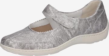 WALDLÄUFER Ballet Flats with Strap in Silver: front