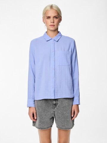 PIECES Bluse 'KAPPEL' in Blau: Vorderseite