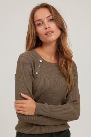 PULZ Jeans Strickpullover 'PZSARA' in Braun: predná strana