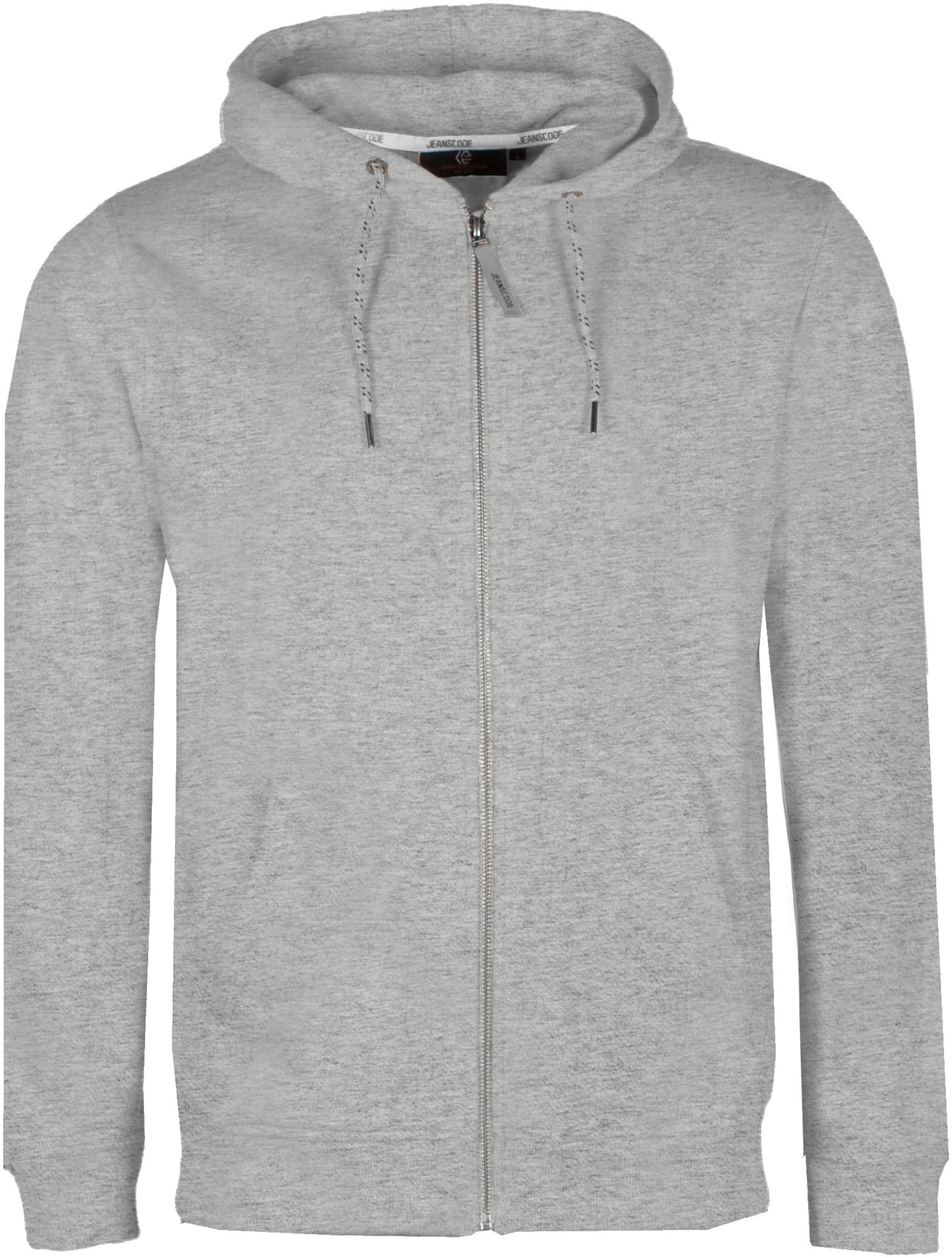 INDICODE JEANS Zip-Up Hoodie in Grey: front
