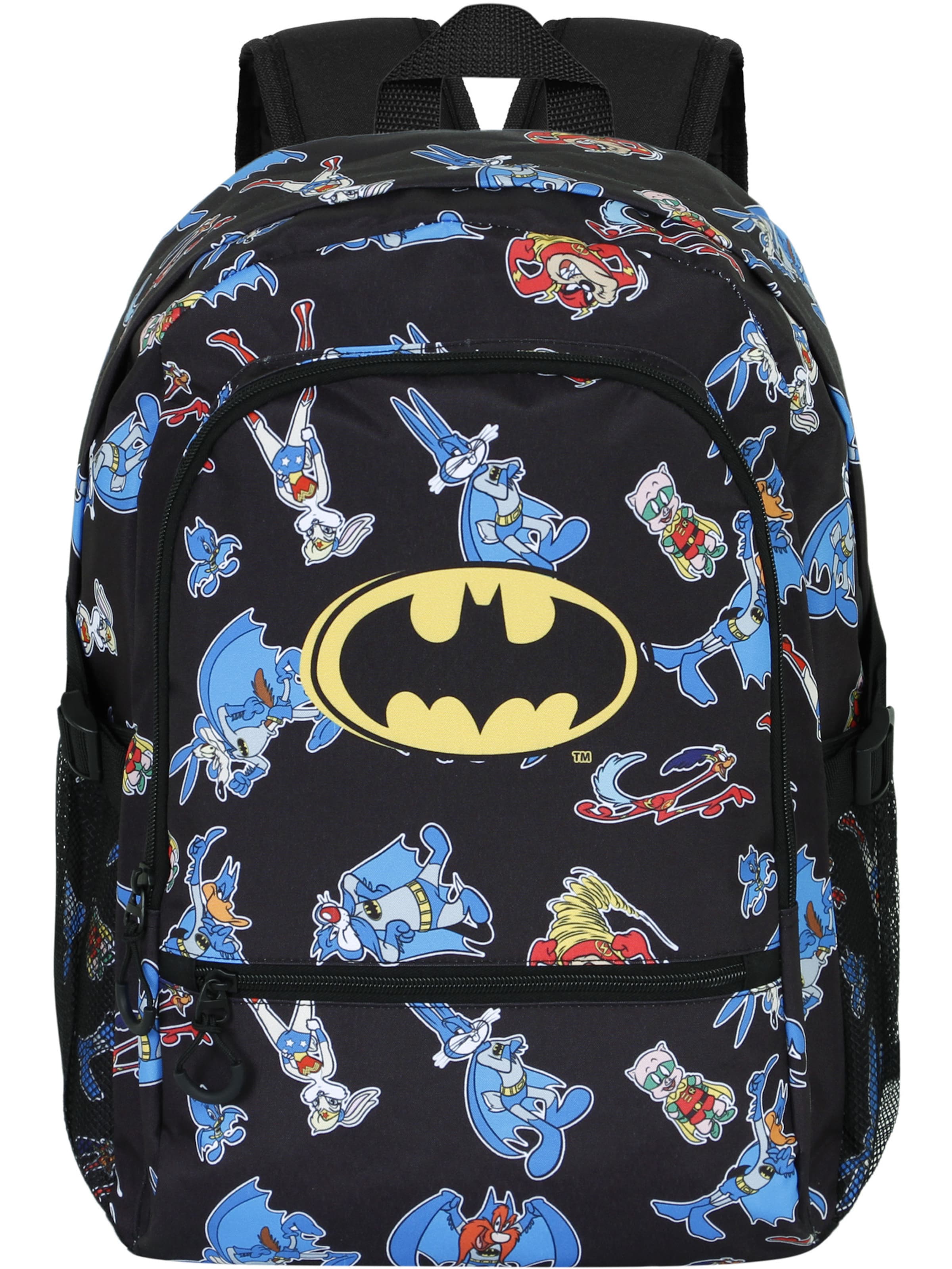 Zaino 'Looney Tunes Batman Comic-Fan Fight 2.0' di Warner Bros. in nero: frontale