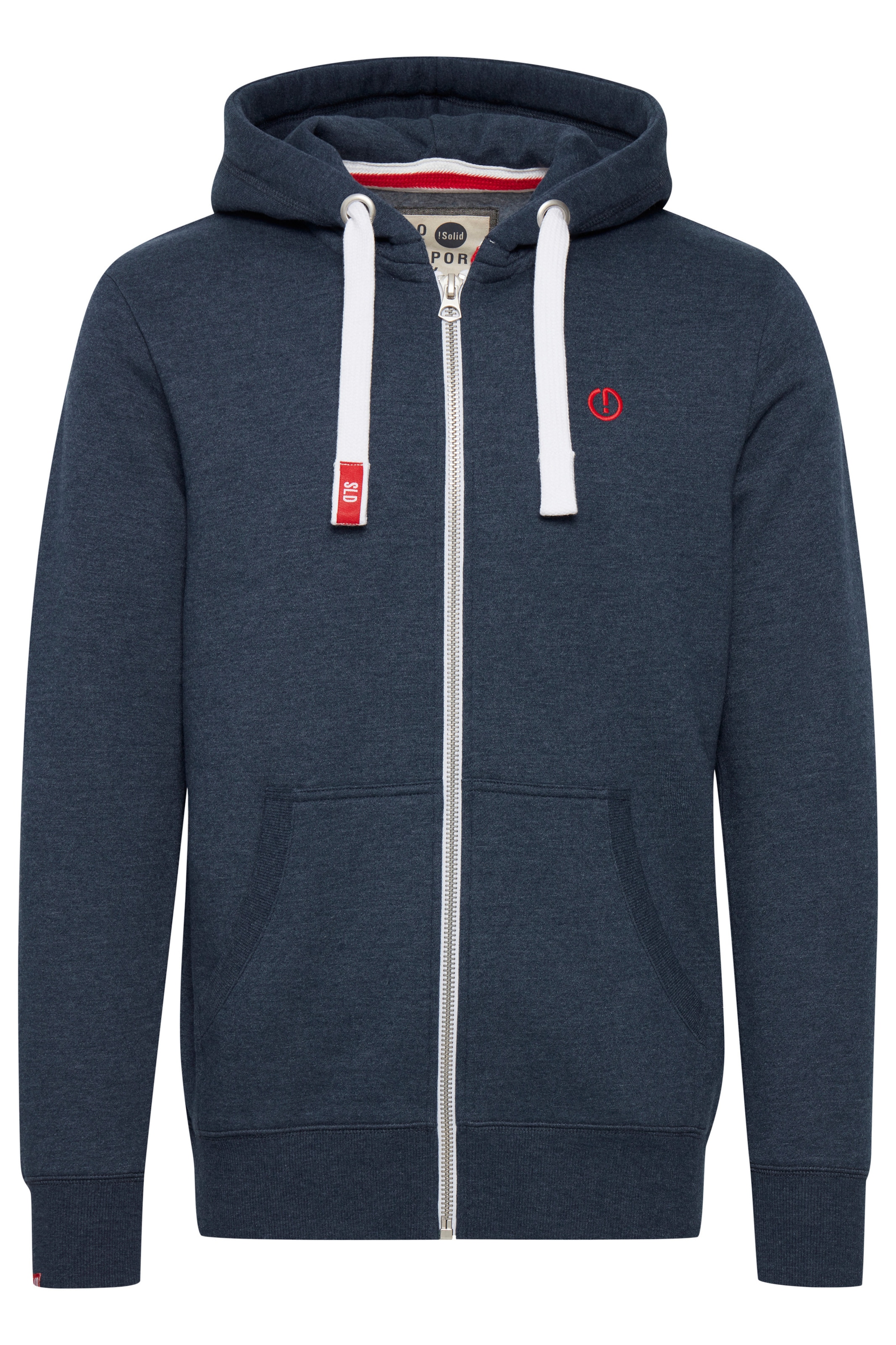 !Solid Zip-Up Hoodie 'BennZip' in Blue: front