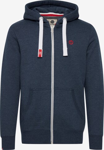 !Solid Zip-Up Hoodie 'BennZip' in Blue: front