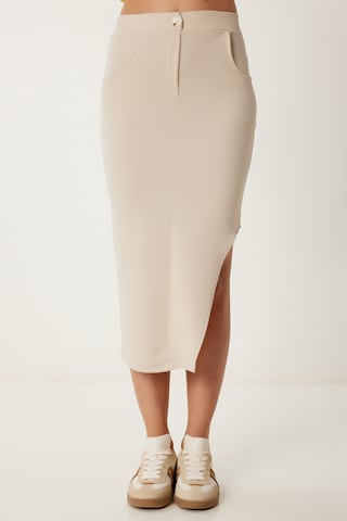 Happiness İstanbul Spódnica w kolorze beżowy: przód