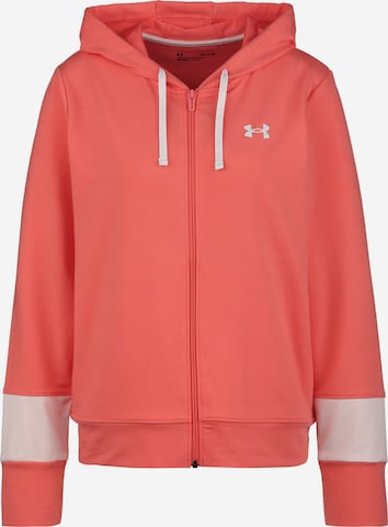 UNDER ARMOUR Athletic Zip-Up Hoodie in Pink: front