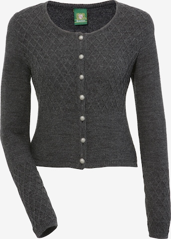 OS-TRACHTEN Knit Cardigan in Black: front